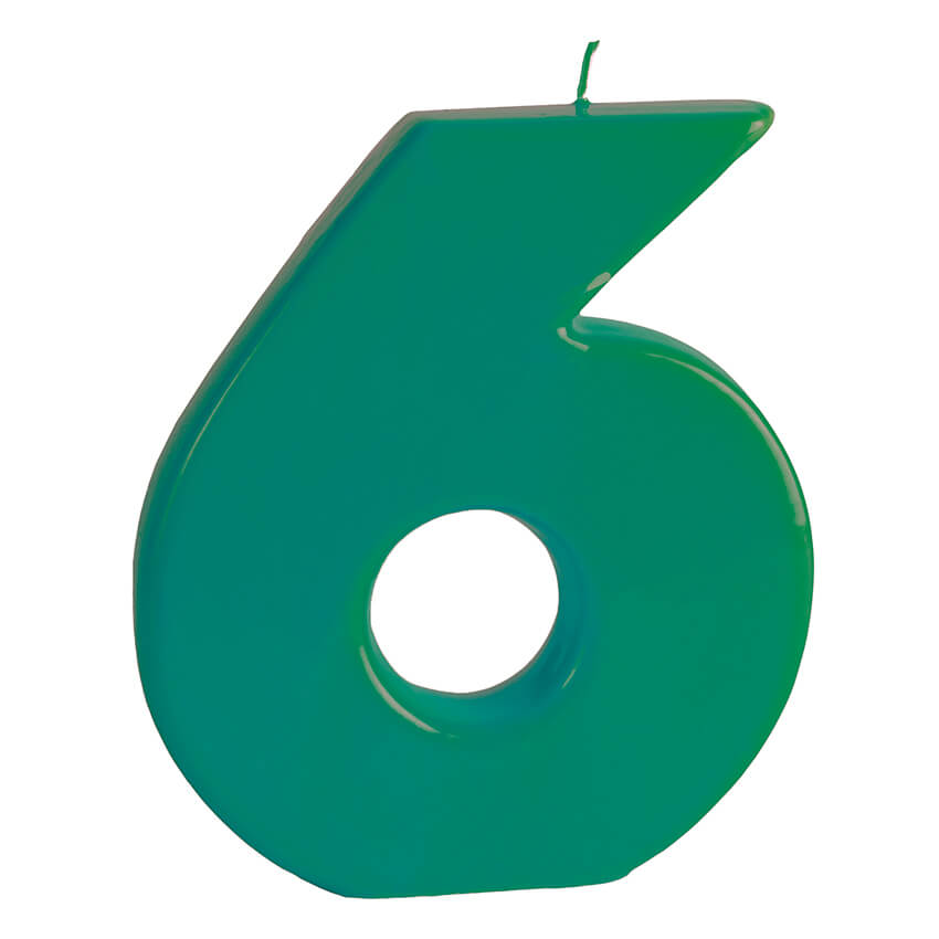 BIG NUMBER CANDLE – 6 – PETROL