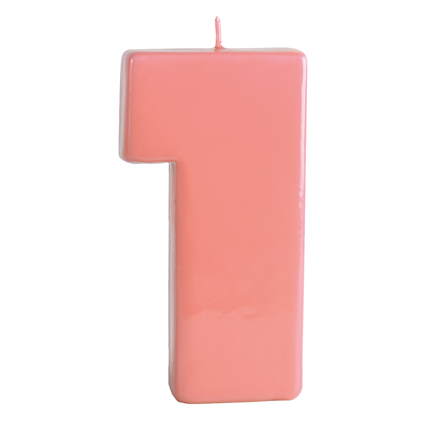 BIG NUMBER CANDLE – 1 – BLUSH