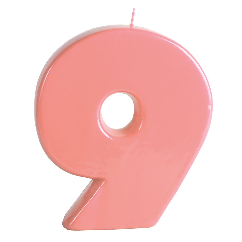 BIG NUMBER CANDLE – 9 – BLUSH