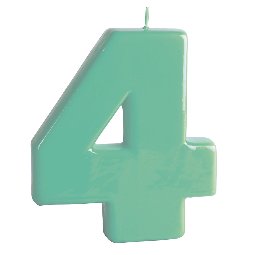 BIG NUMBER CANDLE – 4 – SAGE