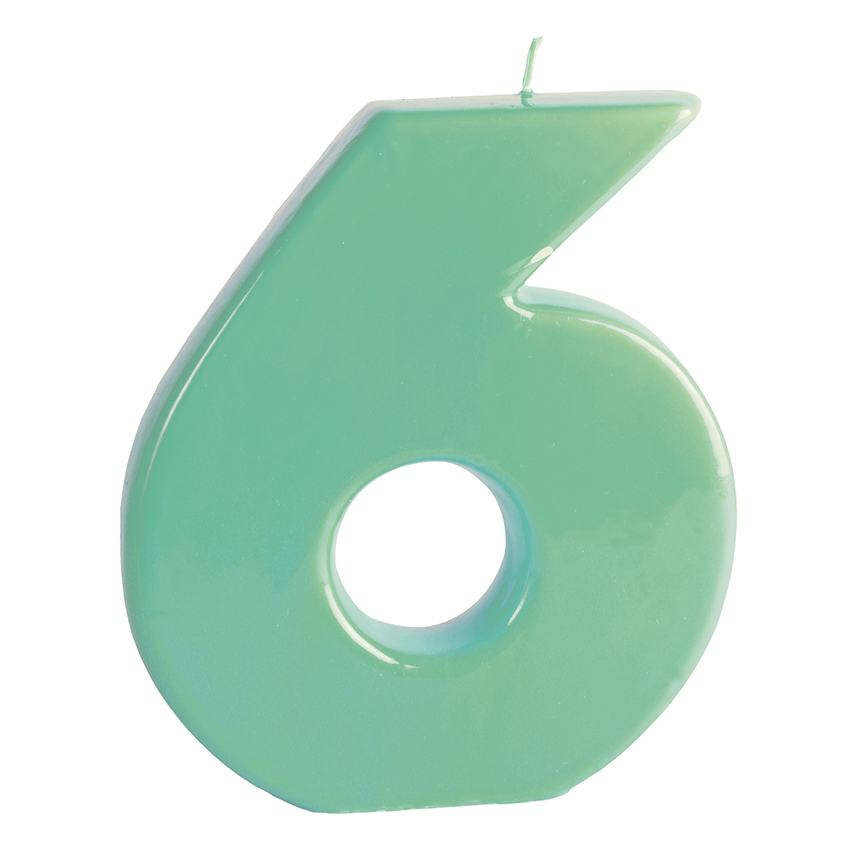 BIG NUMBER CANDLE – 6 – SAGE